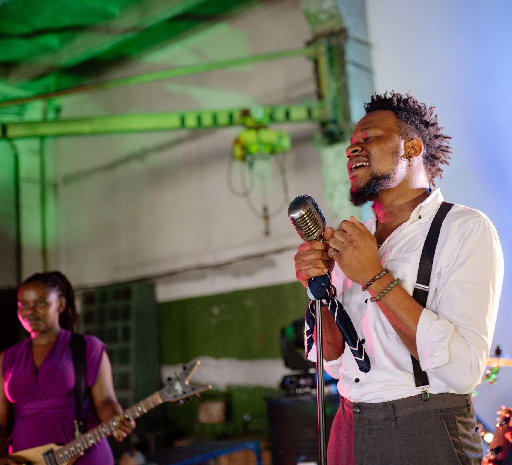 A singer leading worship